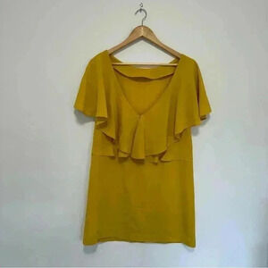 Mustard Yellow  Shift Dress with Low Back from Zara